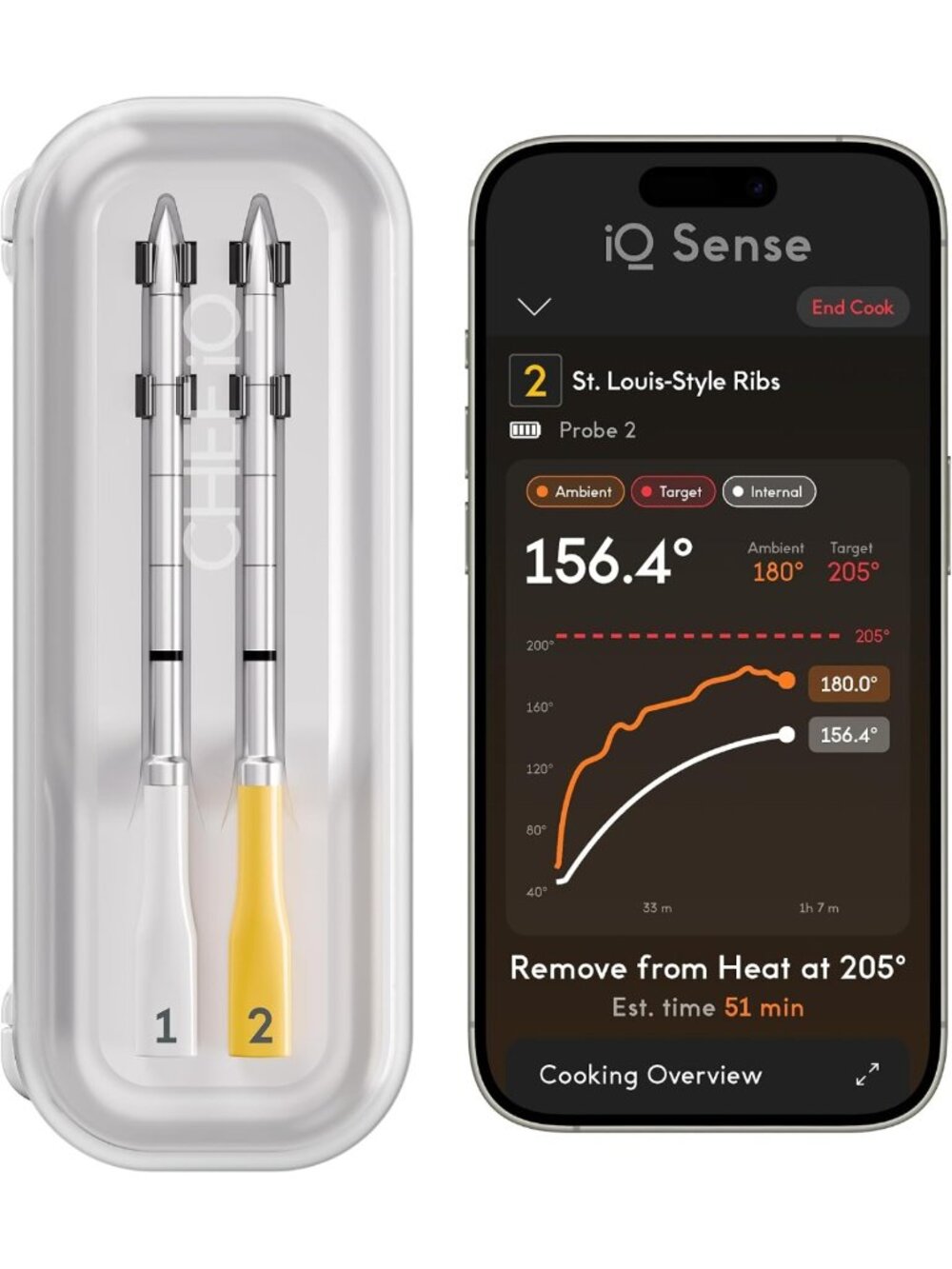 Smart Wireless Meat Thermometer with 2 Probes, WiFi Range, 1000°F Heat Safe for